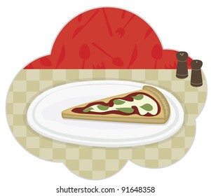 slice of pizza on a culinary background