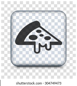 Slice of Pizza on Transparent Square Button