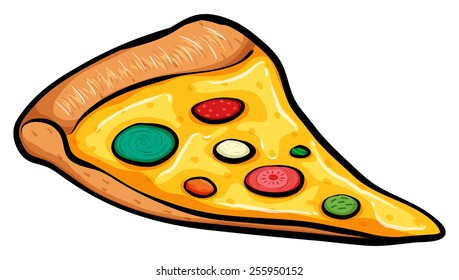 Una rebanada de pizza al fondo blanco