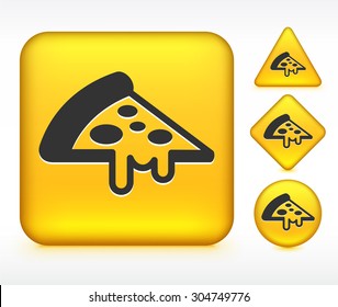 Slice of Pizza on Yellow Multi Shape Buttons