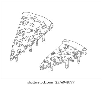 slice of pizza.  Pizza pattern background. Pizza Slices Pattern background. Pizza seamless pattern for restaurant packaging background. Junk food seamless pattern.