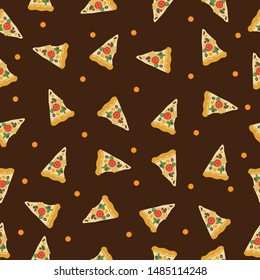 Slice of Pizza seamless pattern Background