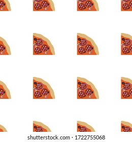 slice of pizza seamless pattern element , isolated on clean white background 