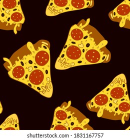 
slice of pizza seamless pattern. Packaging design, wallpaper, paper, fabric