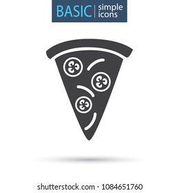Slice of pizza simple icon