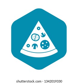 Slice of pizza in simple style isolated vector illustration