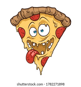 Pizzaausschnitt auf weißem Hintergrund