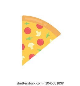 Slice of pizza. Vector cartoon illustration