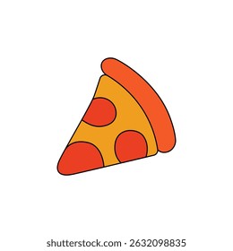 Slice of pizza vector color icon. Pizza icon vector. Pizzeria vector logo. Pizza delivery vector. 