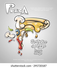 Slice of pizza. Vector eps 10