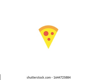 Slice of pizza vector icon. Isolated pizza piece flat illustration 