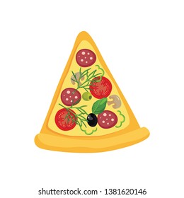 Slice of pizza, vector illustration