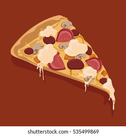 Slice of pizza vector illustration