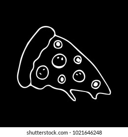 Slice of pizza vector illustration. Doodle style. Design, print, decor, textile, paper