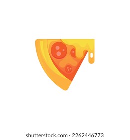 Slice of pizza vector illustration, slice of pizza flat icon, fast food pizza