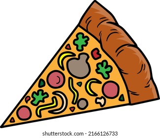 slice pizza  vector illustration isolated on white background