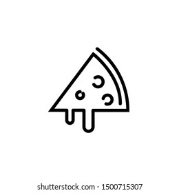 Slice of Pizza vector line icon