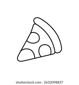 Pizzavektorliniensymbol in Scheiben. Pizza-Symbol, Vektor. Pizzeria-Vektorlogo. Pizzaliefervektor. 