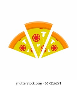 Slice of Pizza vector on white background