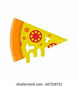 Slice of Pizza vector on white background