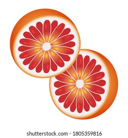 slice of pomelo or grapefruit for apps and websites
