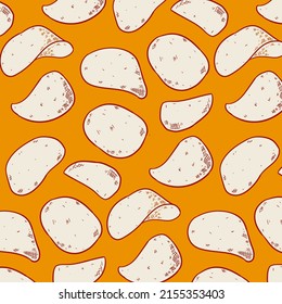 slice potato chips seamless pattern