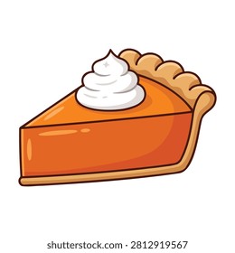 Slice pumpkin pie and