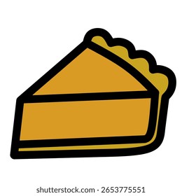 A slice of pumpkin or sweet pie with a golden crust and smooth orange filling.
