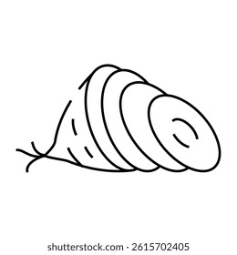 slice radish line icon vector. slice radish sign. isolated contour symbol black illustration