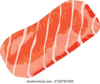 Rebanada de pescado rojo, pescado sushi, trozo de filete de salmón