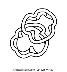 slice red pepper line icon vector. slice red pepper sign. isolated contour symbol black illustration