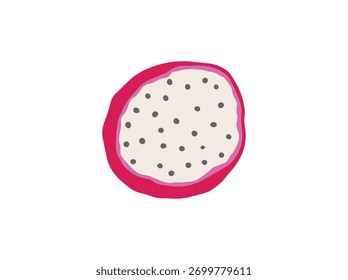Rebanada de fruta de dragón blanco rojo Ilustración