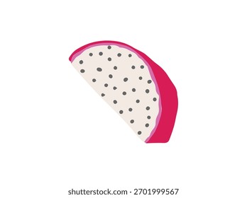 Rebanada de fruta de dragón blanco rojo Ilustración