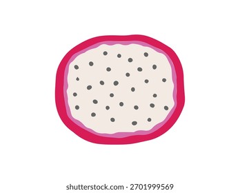 Rebanada de fruta de dragón blanco rojo Ilustración