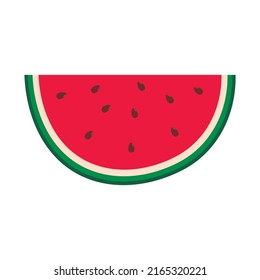 Trozo de sandía verde-roja. Ilustración vectorial, elemento de diseño