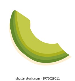 Slice of ripe avocado. Simple drawing in cartoon style. Vector illustration isolated on white background