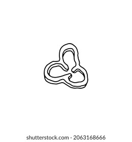 Trozo de pimiento de campana madura en la ilustración del vector de esbozo aislado sobre fondo blanco. Paprika picada en blanco y negro para preparar ensaladas, vitaminas y verduras sanas. Gastronomía vegetariana fresca en bruto