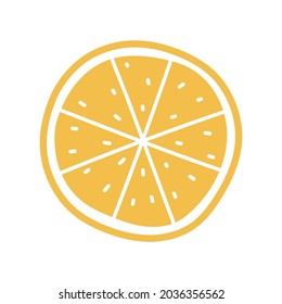 Slice ripe lemon citrus fruit