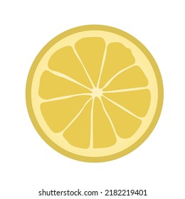 Slice of ripe lemon on white background