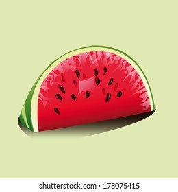 slice of ripe red watermelon with seeds