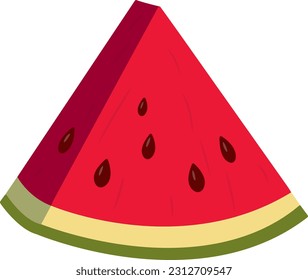 Slice of Ripe Watermelon. Vektorgrafik von Juicy Watermelon im Cartoon-Stil