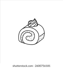 a slice of rolling cake outline illustration
