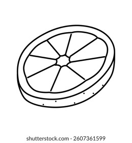 slice round orange line icon vector. slice round orange sign. isolated contour symbol black illustration