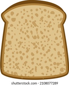 Slice of rye yeast bread toast vector illustration