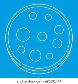 Slice of salami icon blue outline style isolated vector illustration. Thin line sign