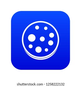 Slice of salami icon digital blue for any design isolated on white vector illustration