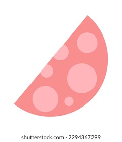 Slice of salami Ingredient for pizza. Vector illustration