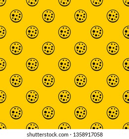 Slice of salami pattern seamless vector repeat geometric yellow for any design