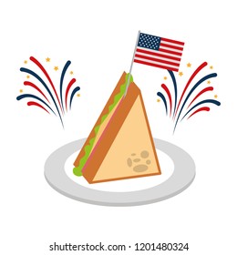 slice sandwich flag american food celebration