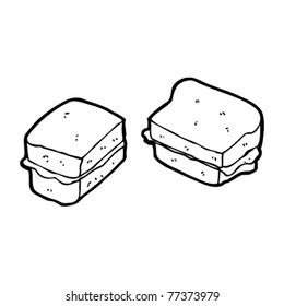 slice sandwiches cartoon